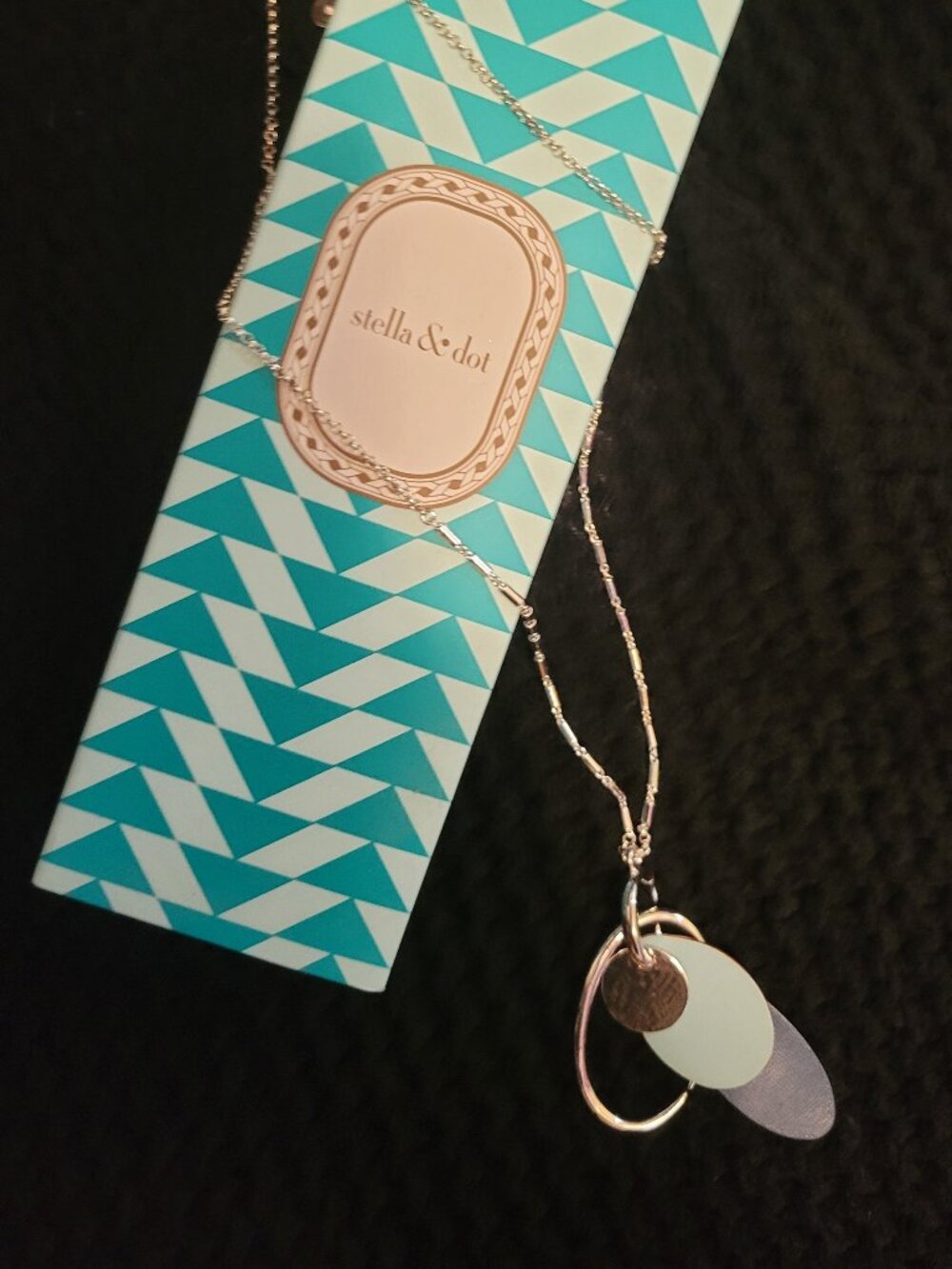 Stella & Dot Color Pop Versatile Pendant Silver